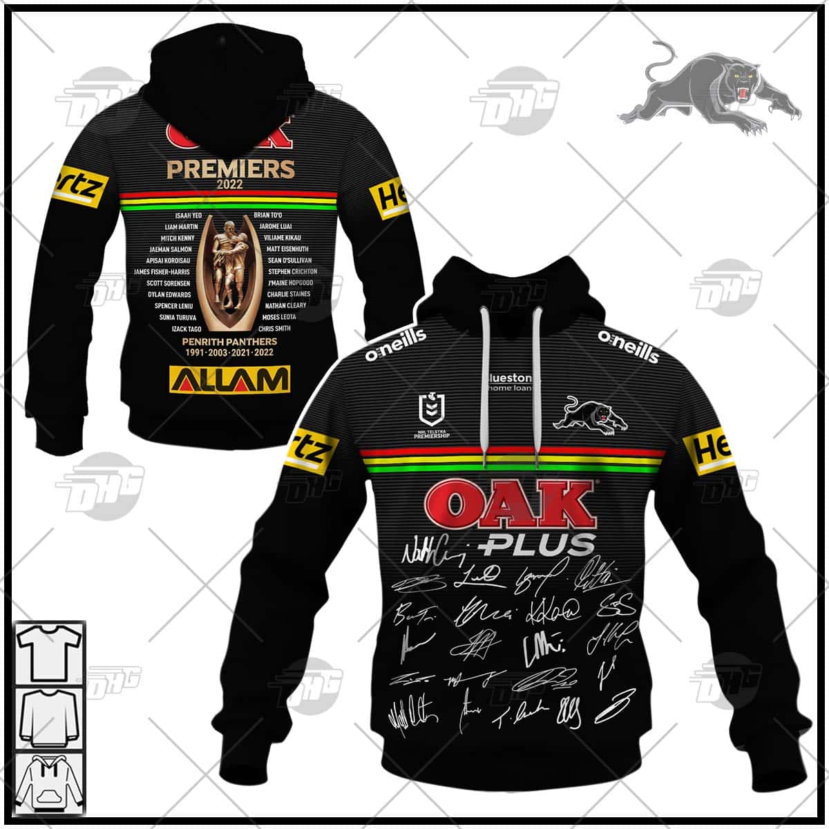 PENRITH PANTHERS 2022 BACK TO BACK PREMIERS TEAM SIGNED JERSEY
