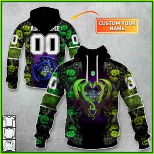 Personalized NRL Canberra Raiders Rose Dragon Hoodie