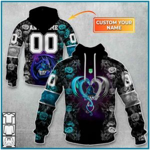 Personalized NRL Gold Coast Titans Rose Dragon Hoodie