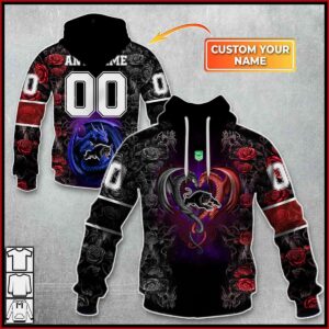 Personalized NRL Penrith Panthers Rose Dragon Hoodie