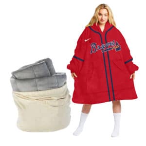 Personalized Limited edition Atlanta Braves oodie blanket hoodie snuggie hoodies for all family