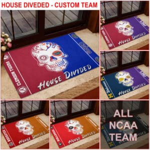 Custom NCAA Teams- House Divided Doormat 02