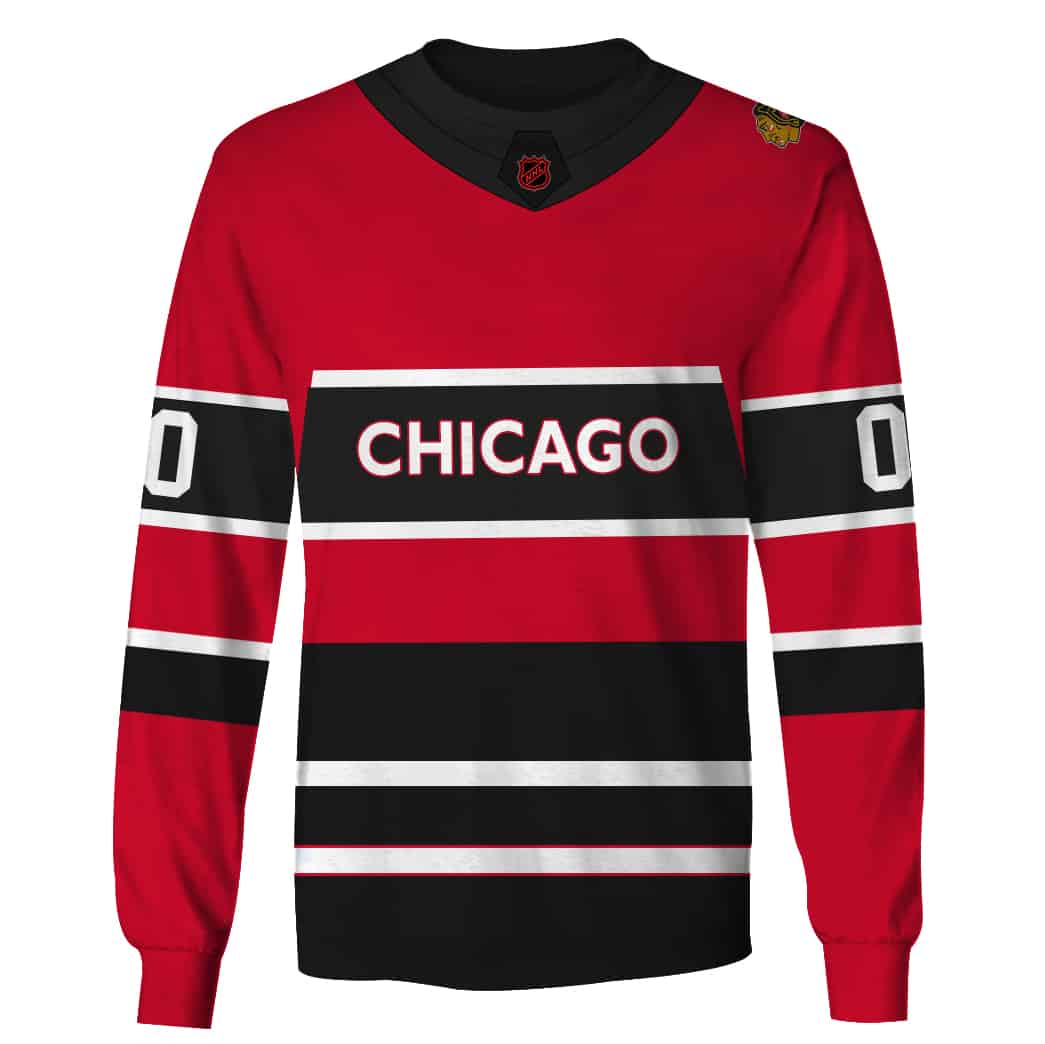 NHL Chicago Blackhawks Custom Name Number Reverse Retro 2022 Jersey  Sweatshirt