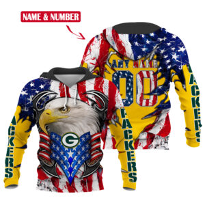 Green Bay Packers NFL Usa Flag &amp; Eagle