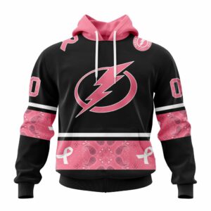 NHL Tampa Bay Lightning | Specialized Design In Classic Style With Paisley! WE WEAR PINK BREAST CANCER